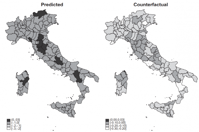 Two maps of italy