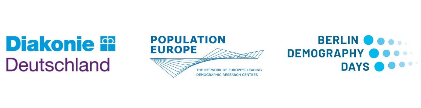 Logos of Diakonie Germany, Population Europe, Berlin Demography Days