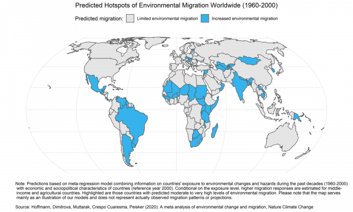 Map Predicted Enviornmental Migration Binary Outcome