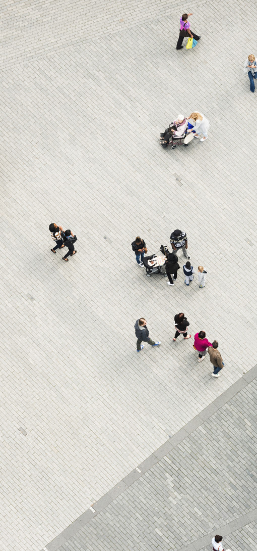 people on a square