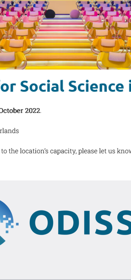 ODISSEI Conference for Social Science in the Netherlands 2022 Posted on 15 September 2022 by Suze Zijlstra	