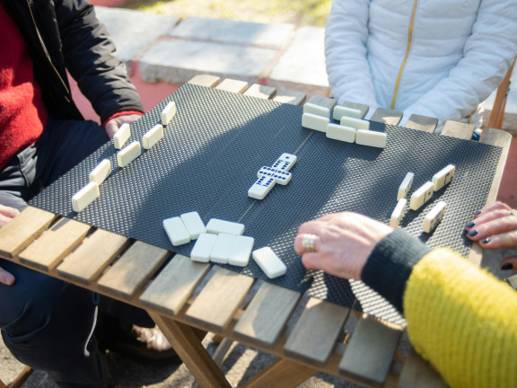 People playing dominoes