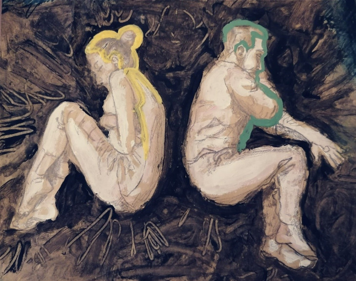 Painting of Two People facing away