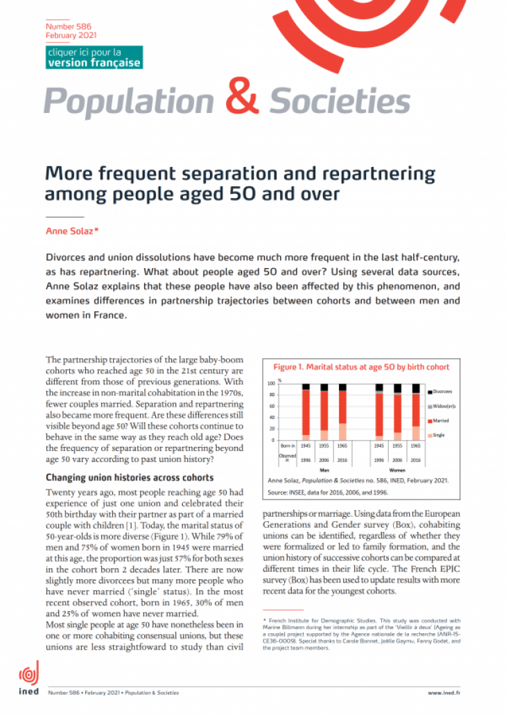 Books and Reports: More frequent separation and repartnering among people aged 50 and over