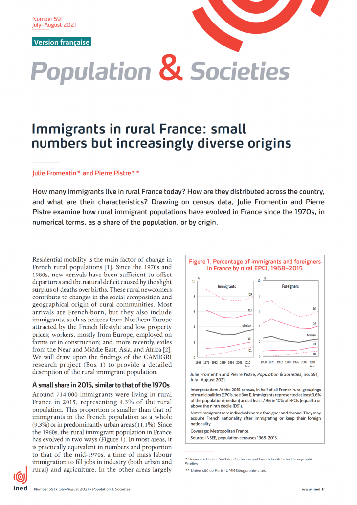 Immigrants in rural France: small numbers but increasingly diverse origins