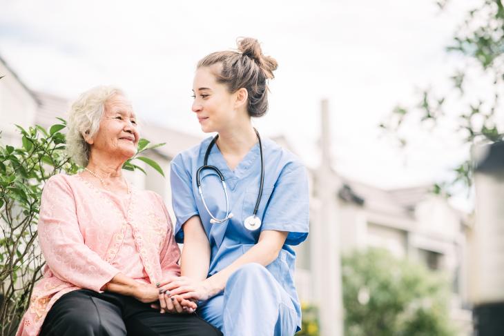 Nurse with older woman