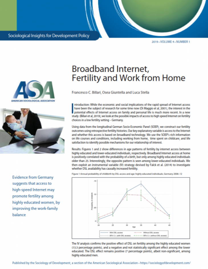 Books and Reports: Policy Brief: “Broadband Internet, Fertility and Work from Home”