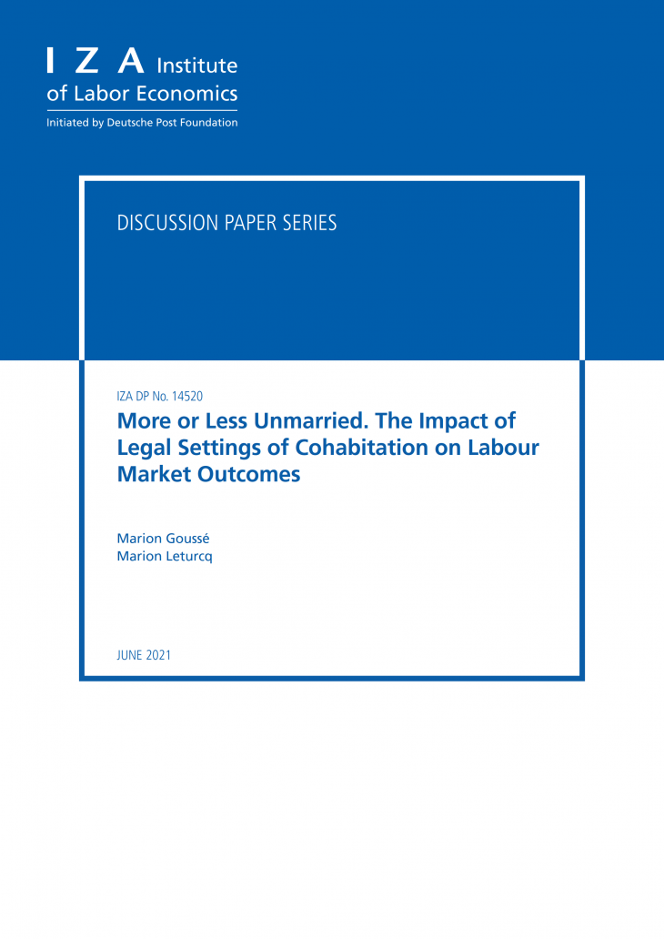 More or Less Unmarried. The Impact of  Legal Settings of Cohabitation on Labour  Market Outcomes
