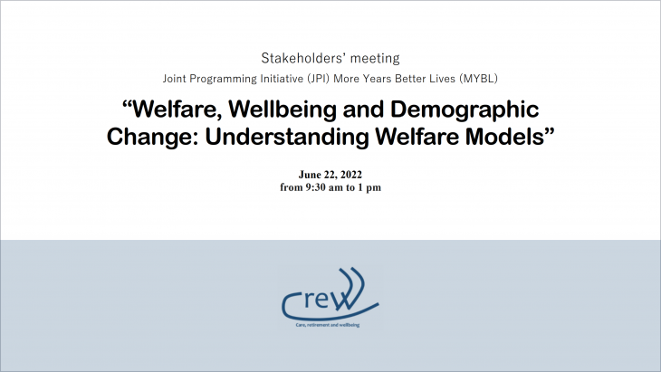 Welfare, Wellbeing and Demographic Change: Understanding Welfare Models