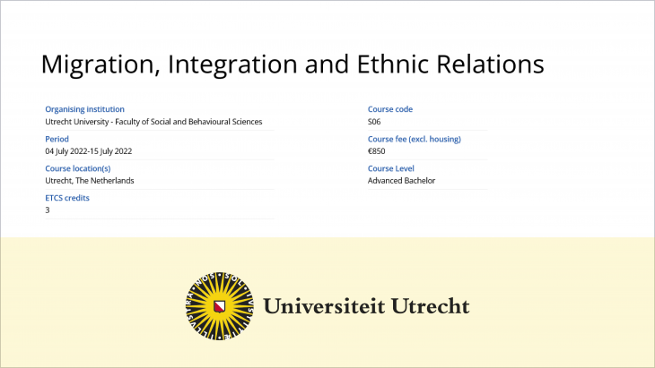 Migration, Integration and Ethnic Relations