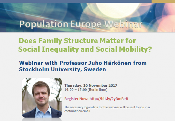 Prof Juho Härkönen: Does Family Structure Matter for Social Inequality and Social Mobility?