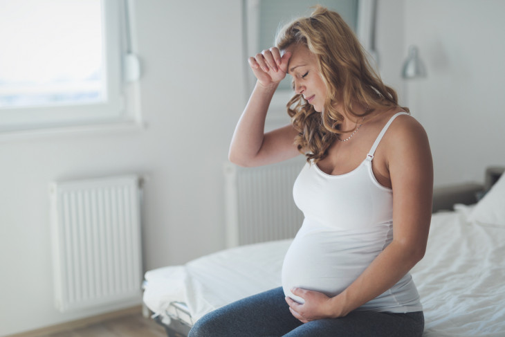 Pregnant woman unhappy