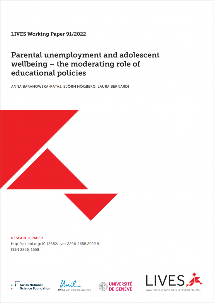 Parental unemployment and adolescent wellbeing – the moderating role of educational policies