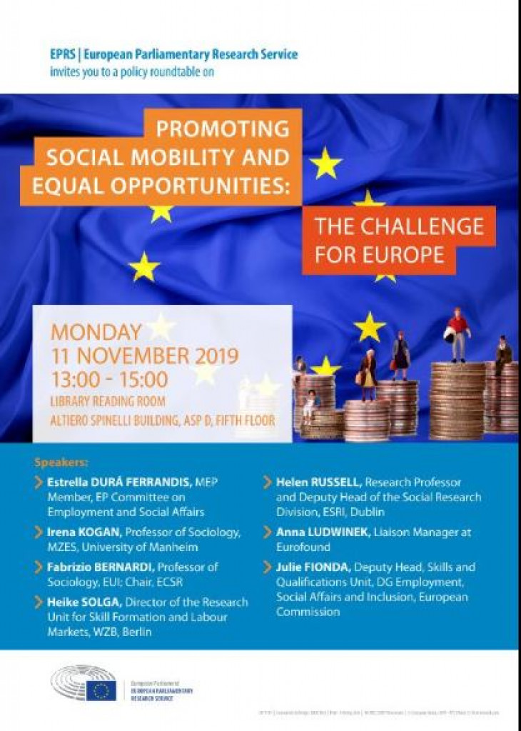 Event: Promoting Social Mobility and Equal Opportunities: The Challenge for Europe