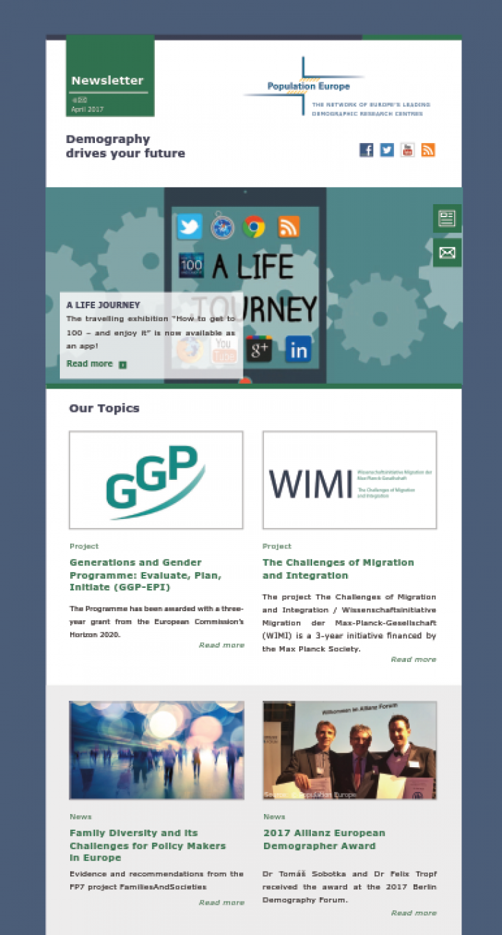 News: Population Europe Newsletter April 2017