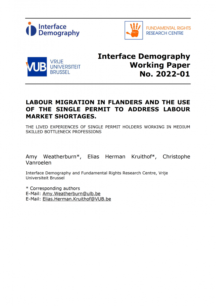 Labour migration in Flanders and the use of the single permit to address labour market shortages: The lived experiences of single permit holders working in medium skilled bottleneck professions