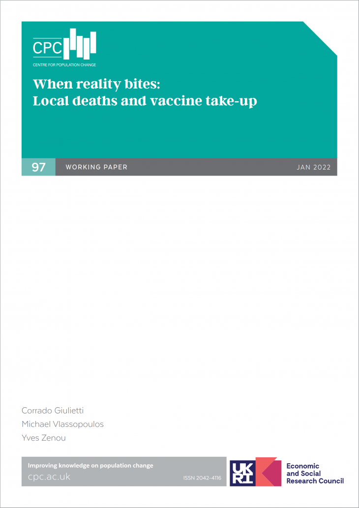 When reality bites: Local deaths and vaccine take-up