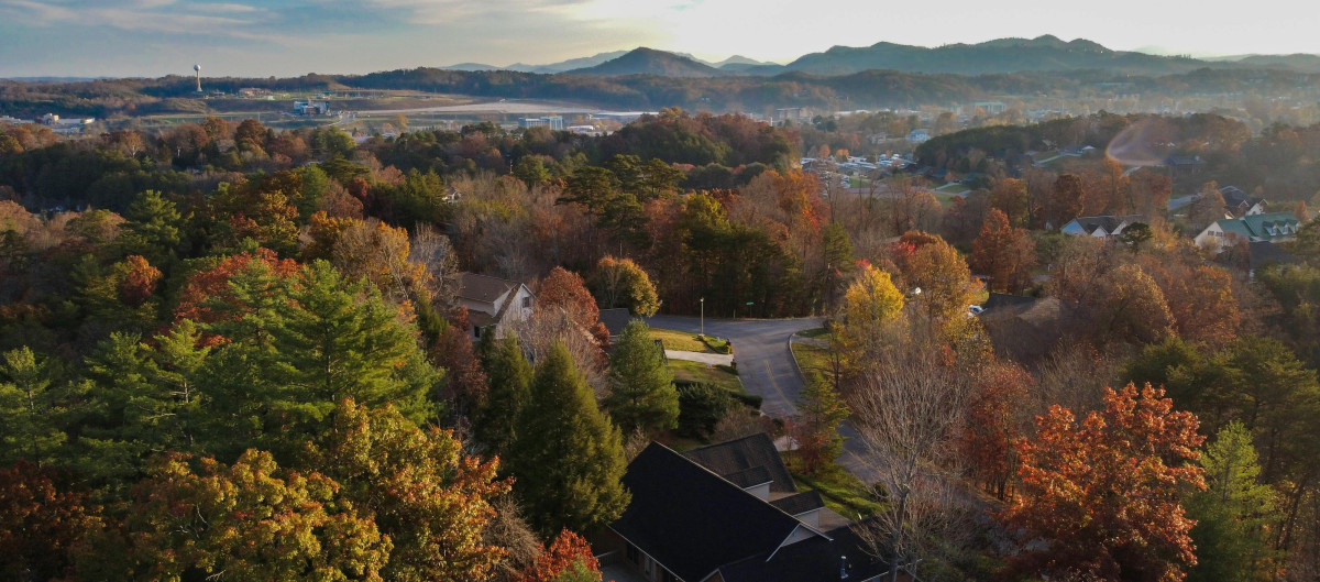 View over rural town