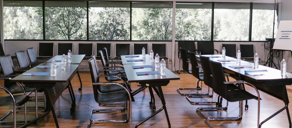 Empty desks in classroom