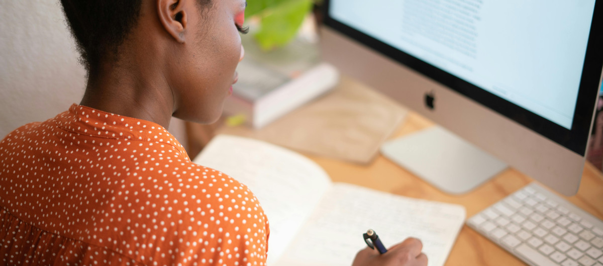 Woman working at a desk