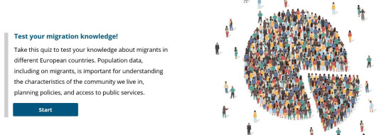Test you migration knowledge (showing a pie diagram made up of a crowd pf people)